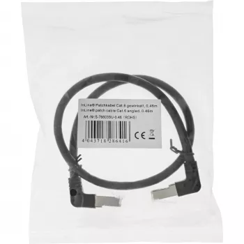 InLine Patchkabel, oben/unten abgewinkelt, S/FTP (PiMf), Cat.6, schwarz, 2,36 m