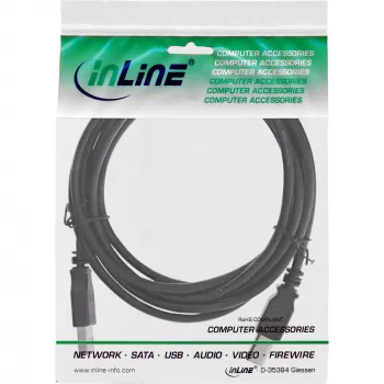 USB 2.0 Kabel Typ A Stecker / B Stecker schwarz 7m InLine 34557X