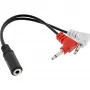 InLine Audio Plane Kopfhörer-Adapterkabel, 2x 3,5 mm Stecker auf 3,5 mm Buchse 3-polig, 0,15 m