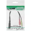 InLine Audio Headset-Adapterkabel, 2× 3,5 mm Stecker auf 3,5 mm Buchse 4-polig, OMTP, 0,15 m