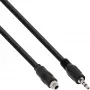 InLine Audio-Adapterkabel, 3,5 mm Stereo Stecker/Buchse mit Gewinde, 0,6 m