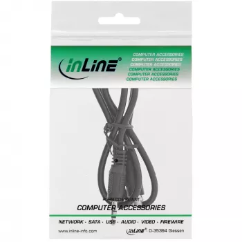 InLine Audio-Adapterkabel, 3,5 mm Stereo Stecker/Buchse mit Gewinde, 0,6 m