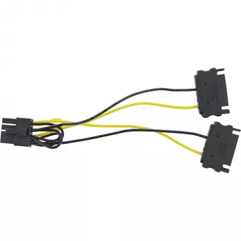 InLine Stromadapterkabel, 2x SATA Stecker / 8pin PCI-Express Stecker, 0,15m