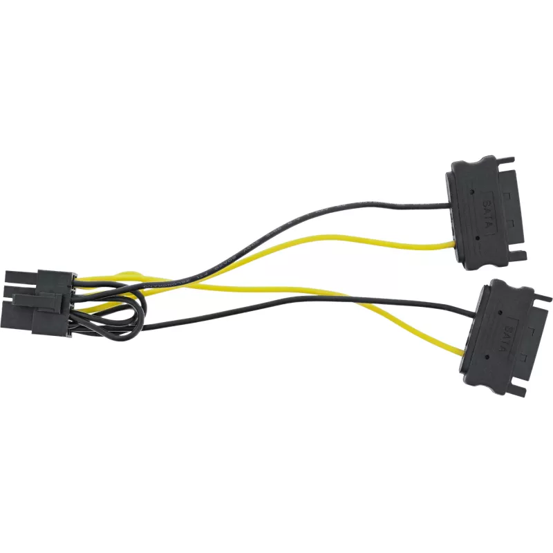 InLine Stromadapterkabel, 2x SATA Stecker / 8pin PCI-Express Stecker, 0,15m