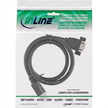 HDMI 4K2K Adapter Typ A Stecker / A Buchse mit Flansch 0,6m InLine 17500B