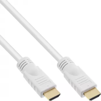 InLine High Speed HDMI Kabel mit Ethernet, M/M, weiß, goldene Kontakte, 7,5m