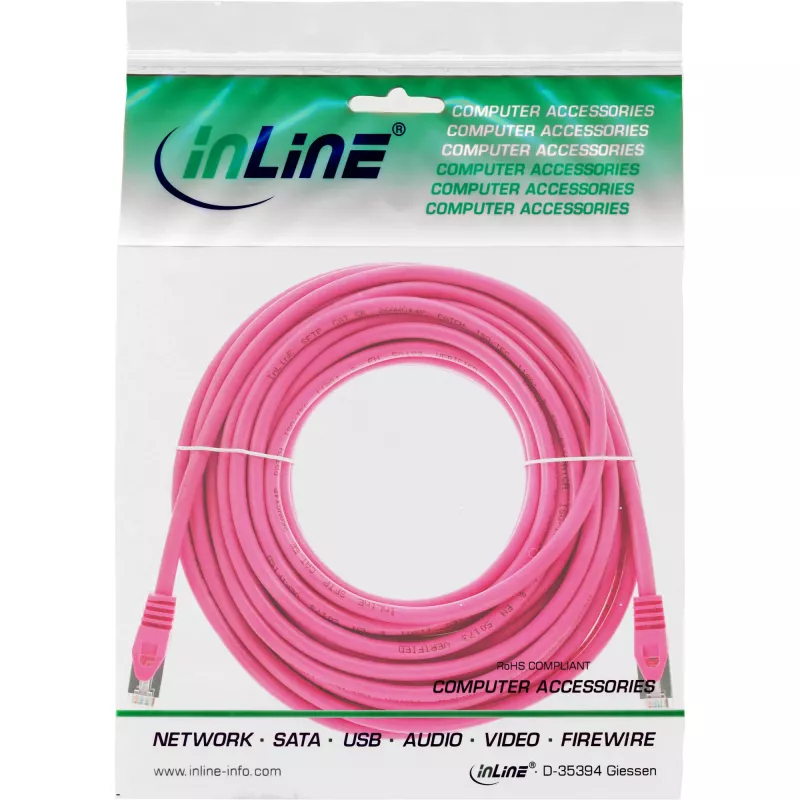 InLine Patchkabel SF/UTP Cat.5e Pink 20m