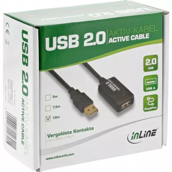 InLine USB 2.0 aktives Signalverstärkerkabel Typ A Stecker / A Buchse, 25 m