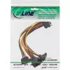 InLine SATA-Strom 1-auf-4-Kabel Buchse / 4x SATA-Stecker abgewinkelt mit Verriegelungen 0,15 m