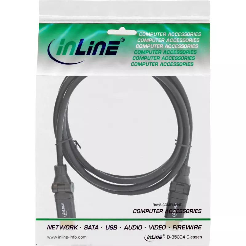InLine High Speed HDMI Drehkabel, m. Eth., AM/AM, schwarz, Goldkont., 3m