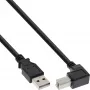 InLine USB 2.0 Kabel abgewinkelt Typ A Stecker / B Stecker, schwarz, 2m