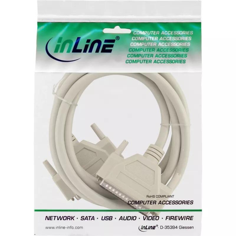 InLine serielles Verlängerungskabel 37 Pin DB37 Stecker / Stecker direkt 1m