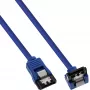 InLine SATA 6Gb/s Rundkabel blau 90°-Winkel mit Verriegelung 0,15m