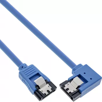 InLine SATA 6Gb/s Rundkabel, einseitig 90°-Winkel, mit Verriegelungen, 0,3 m