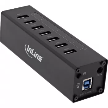 InLine USB 3.0 Hub, 7 Ports, Aluminiumgehäuse, mit 2,5A-Netzteil
