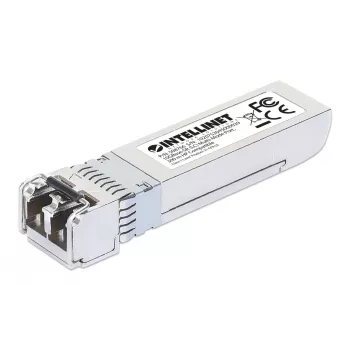 Intellinet Transceiver-Modul optisch, 10 Gigabit Fiber SFP+, 10GBase-SR (LC) Multimode-Port, 300 m, Wellenlänge 850 nm, Ethernet, Glasfaser, HPE-kompatibel, entspricht HPE J9150A / J9150D / JD092A / JD092B, drei Jahre Garantie