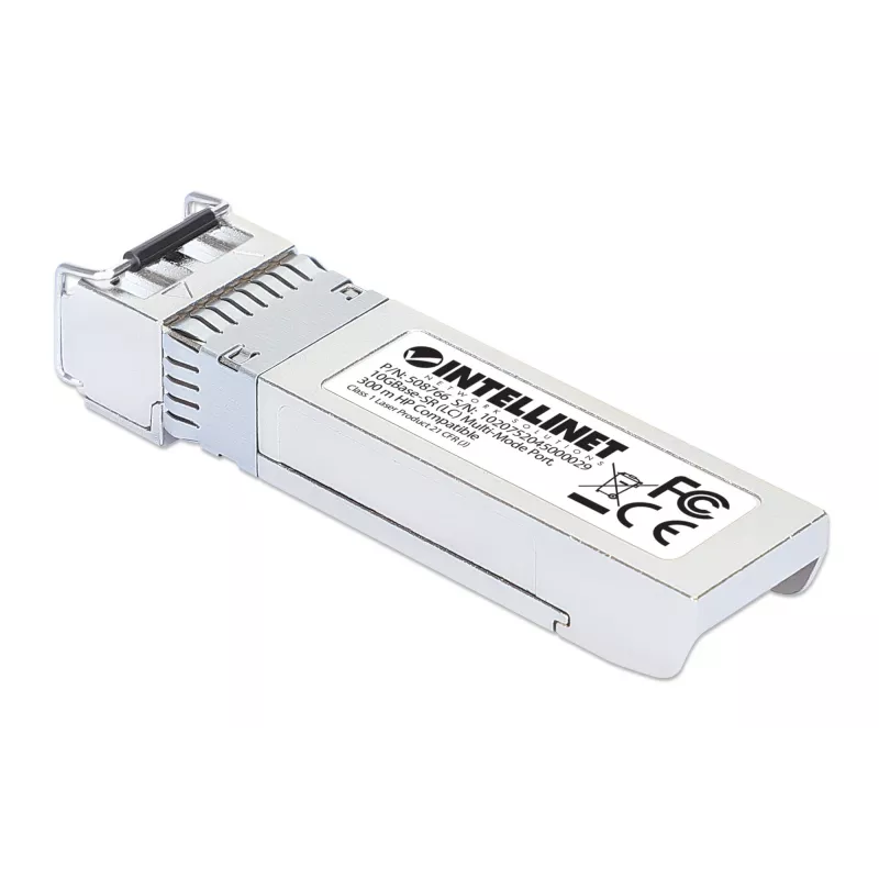 Intellinet Transceiver-Modul optisch, 10 Gigabit Fiber SFP+, 10GBase-SR (LC) Multimode-Port, 300 m, Wellenlänge 850 nm, Ethernet, Glasfaser, HPE-kompatibel, entspricht HPE J9150A / J9150D / JD092A / JD092B, drei Jahre Garantie