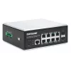 Intellinet Industrial 8-Port Gigabit Ethernet PoE+ Layer 2+ Web-Managed Switch mit 2 SFP-Ports, IEEE 802.3at/af (PoE+/PoE) konform, PoE-Leistungsbudget bis zu 240 W, Layer 2+/Layer 3 Lite, IP30-zertifiziertes Metallgehäuse, selbstheilendes Netzwerk, Endsp