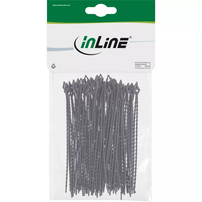Kabelbinder InLine 150 mm schwarz, 100er-Pack – Befestigungsbänder für Kabel