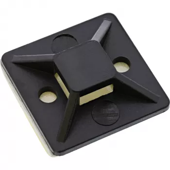 Selbstklebende Kabelbindersockel InLine 25x25 mm schwarz, 10er-Pack