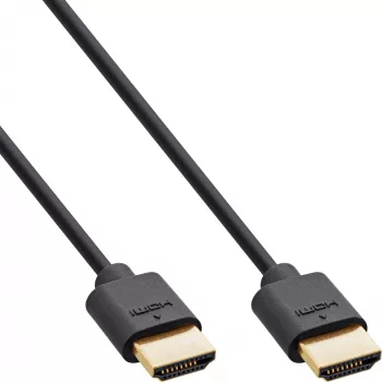 InLine Slim Ultra High Speed HDMI-Kabel M/M 8K4K vergoldet schwarz 0,3 m