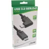 InLine USB 3.2 Gen.2 Kabel, USB-C Stecker/Stecker abgewinkelt, schwarz, 1,5 m