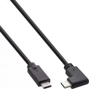 InLine USB 3.2 Gen.2-Kabel, USB-C Stecker/Stecker abgewinkelt, schwarz, 2m
