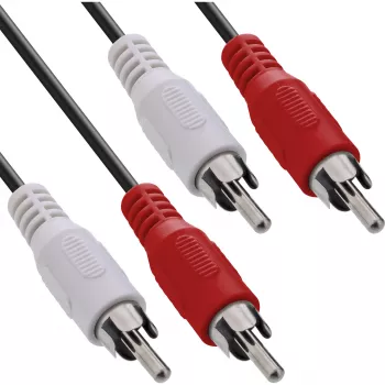 InLine Audiokabel, 2x Cinch Stecker/Stecker 15 m, Schwarz