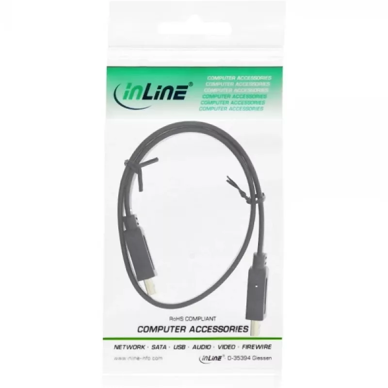 InLine HDMI Flachbandkabel High Speed Kabel mit Ethernet vergoldet schwarz 0,5m