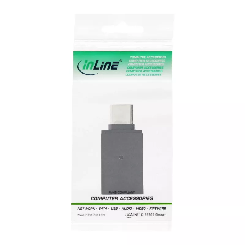 InLine USB 3.2 Gen.2 Adapter, USB-C-Stecker auf USB-A-Buchse, OTG