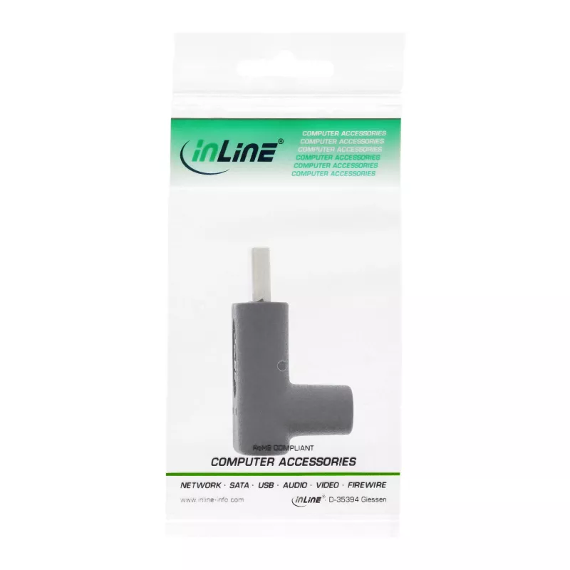 USB 3.2 Gen.2 Adapter InLine 35807 USB-C Stecker auf C Buchse oben/unten abgewinkelt