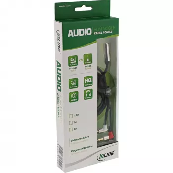 InLine schlank Audio-Flugzeugsitz-Kabel 2x 3,5 mm Stecker auf 1x 3,5 mm Buchse, 1 m