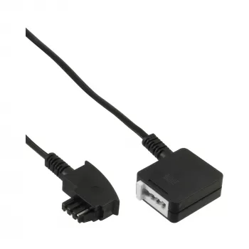 Telefonverlängerungskabel InLine TAE-F 15m Schwarz