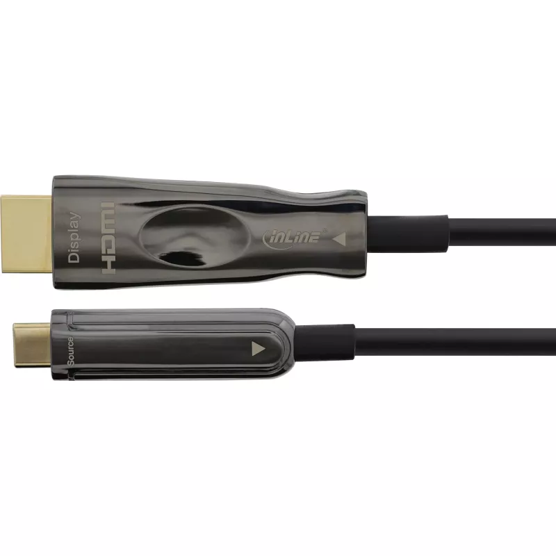InLine USB Display AOC Kabel, USB-C Stecker auf HDMI Stecker (DP Alt Mode), 50m