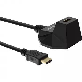 InLine HDMI Station, HS HDMI-Kabel mit Ethernet, M/F, schwarz, vergoldete Kontakte, 5m