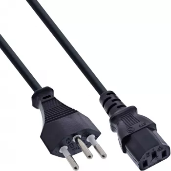 InLine Netzkabel Schweiz, schwarz, 3m