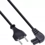 InLine Netzkabel, Eurostecker / Euro8-Stecker gewinkelt, schwarz, 1m