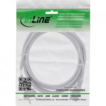 InLine Netzkabel, CEE 7/7 gerade / 3-polig IEC C13 Stecker, grau, 1m