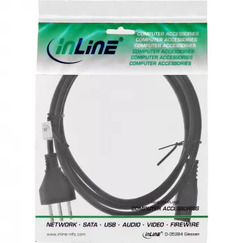 Notebook-Netzkabel InLine 16656S Italien-Stecker auf NB-Stecker 2,0 m