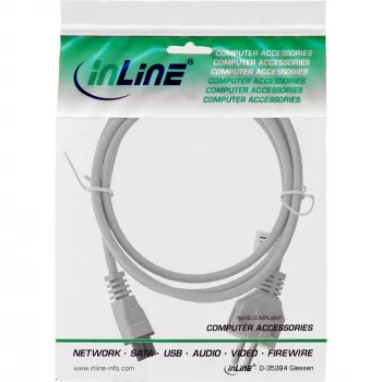 AC-Netzkabel für Notebook InLine CEE7/7 auf C5-Kupplung, grau, 0,5 m