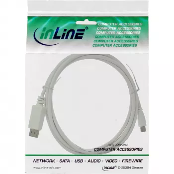 InLine Mini DisplayPort auf DisplayPort Kabel weiß 1,5m