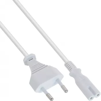 InLine Netzkabel, Euro-Stecker / Euro8-Stecker, weiß, 3,0 m