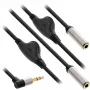InLine schlank Audio Y-Kabel 3,5 mm Stecker / 2x Buchse, mit Lautstärkeregler 0,25 m