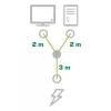 InLine Y-Stromkabel 1x CEE 7/7 abgewinkelt / 2x 3-polig IEC C13 Stecker, 5m