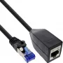 InLine RJ45-Schnittstellenschutz Cat.6A S/FTP, RJ45 M/F, schwarz, 0,2m