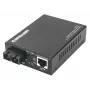 Intellinet Gigabit PoE+ Medienkonverter, 1000Base-T RJ45 Port zu 1000Base-LX (SC) Singlemode, 20 km, PoE+ Injektor