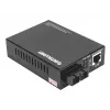 Intellinet Gigabit PoE+ Medienkonverter, 1000Base-T RJ45 Port zu 1000Base-LX (SC) Singlemode, 20 km, PoE+ Injektor