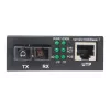 Intellinet Gigabit PoE+ Medienkonverter, 1000Base-T RJ45 Port zu 1000Base-LX (SC) Singlemode, 20 km, PoE+ Injektor