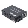 Intellinet Gigabit PoE+ Medienkonverter, 1000Base-T RJ45 Port zu 1000Base-LX (SC) Singlemode, 20 km, PoE+ Injektor