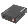 Intellinet Gigabit PoE+ Medienkonverter, 1000Base-T RJ45 Port zu 1000Base-LX (SC) Singlemode, 20 km, PoE+ Injektor